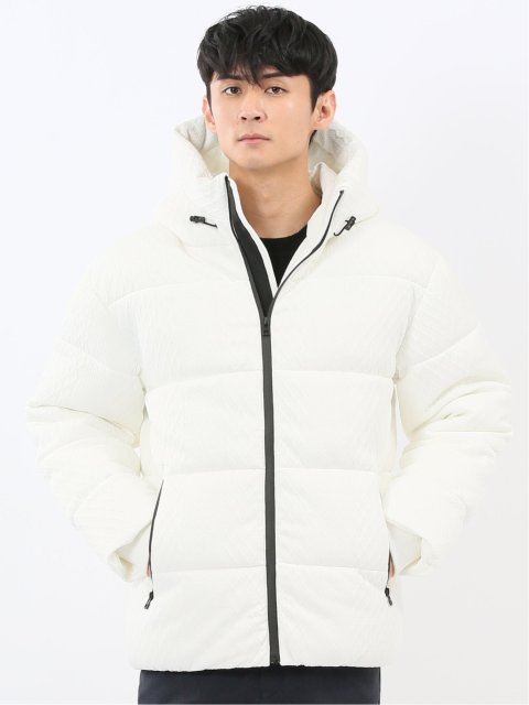 カットジャガード フーデッド 中綿ブルゾン