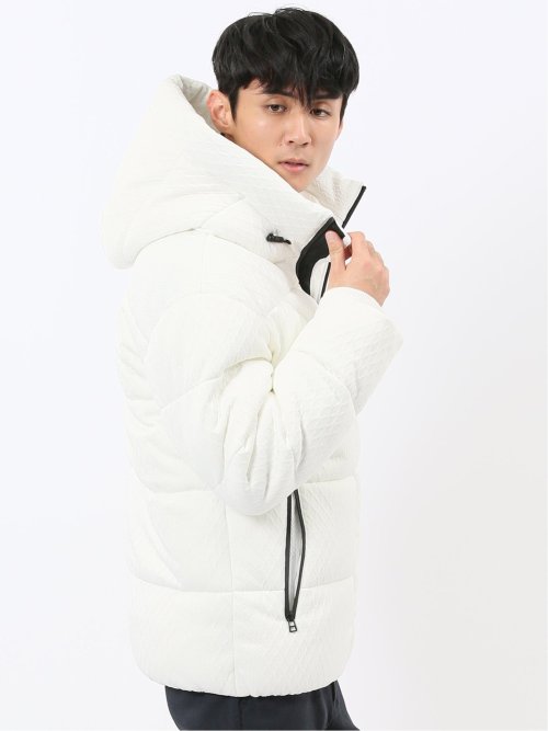 カットジャガード フーデッド 中綿ブルゾン