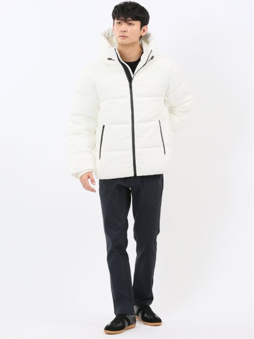 カットジャガード フーデッド 中綿ブルゾン