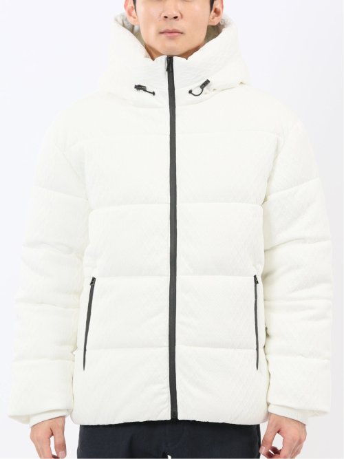 カットジャガード フーデッド 中綿ブルゾン