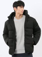 カットジャガード フーデッド 中綿ブルゾン