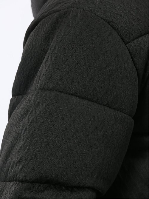 カットジャガード フーデッド 中綿ブルゾン