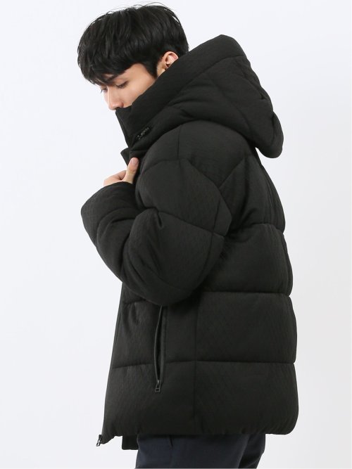 カットジャガード フーデッド 中綿ブルゾン