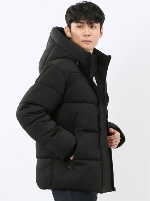 カットジャガード フーデッド 中綿ブルゾン