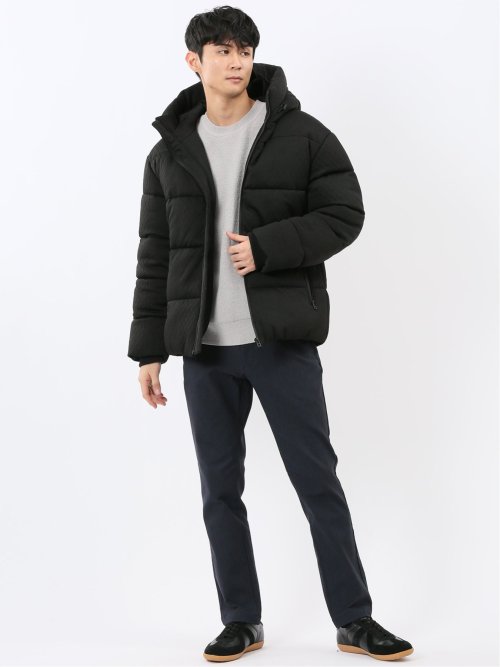 カットジャガード フーデッド 中綿ブルゾン