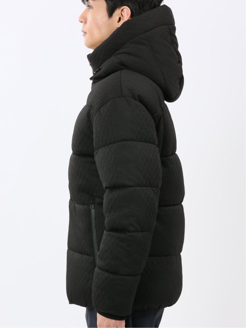 カットジャガード フーデッド 中綿ブルゾン(M 05黒): アウター/コート