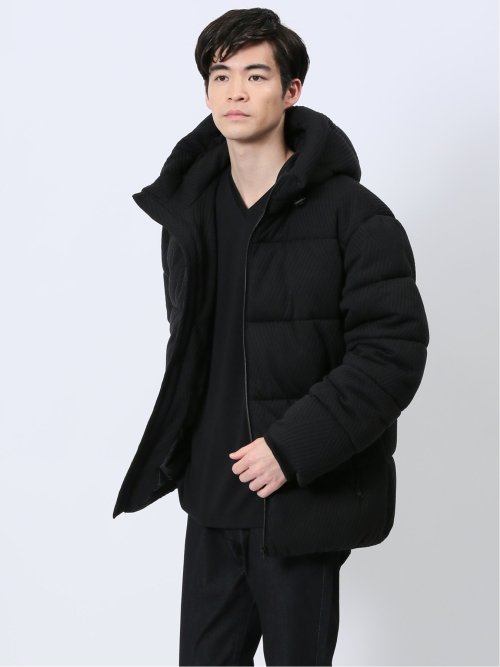 ふくれジャガード 中綿 フーデッドブルゾン