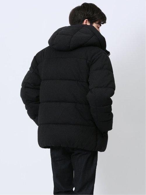 ふくれジャガード 中綿 フーデッドブルゾン