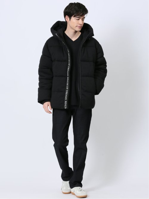 ふくれジャガード 中綿 フーデッドブルゾン
