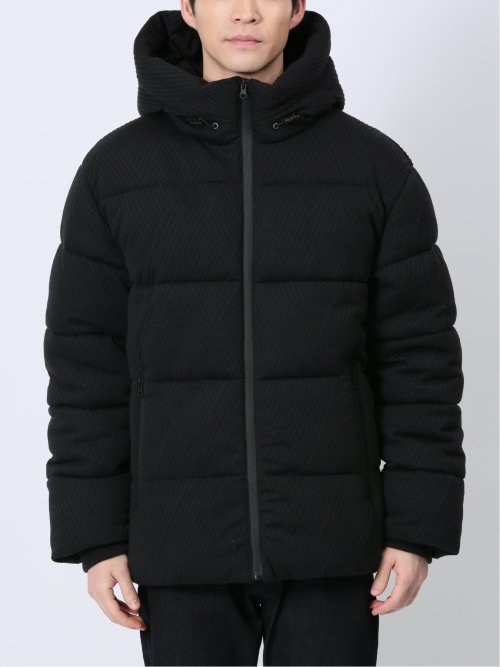 ふくれジャガード 中綿 フーデッドブルゾン