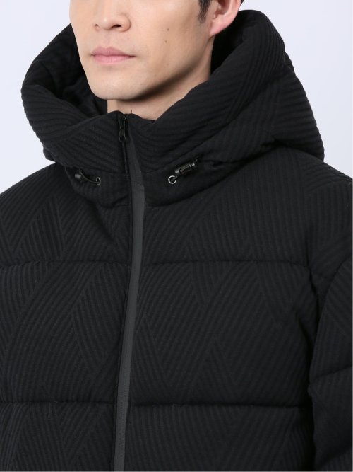 ふくれジャガード 中綿 フーデッドブルゾン