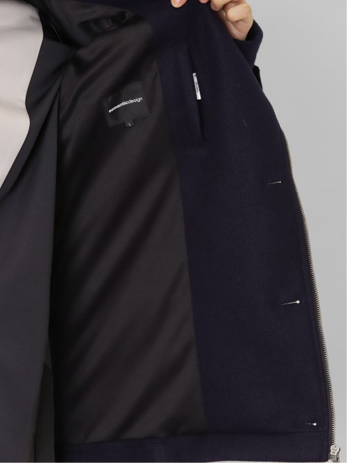 ウールライク フード着脱ピーコート