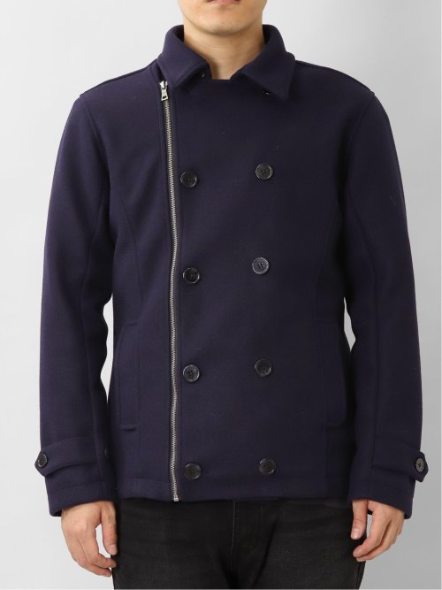 ウールライク フード着脱ピーコート