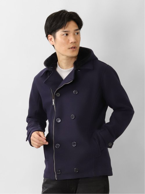 ウールライク フード着脱ピーコート