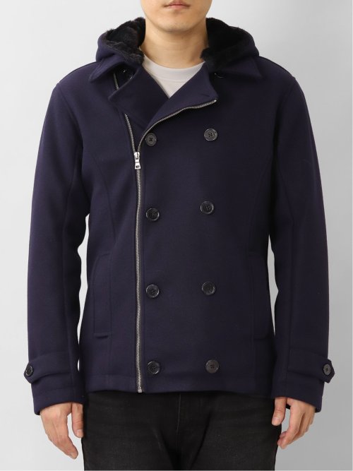 ウールライク フード着脱ピーコート