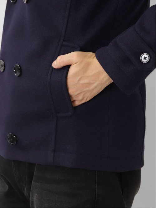 ウールライク フード着脱ピーコート