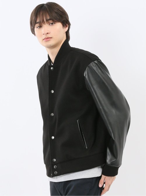 メルトン×合成皮革 スタジャン