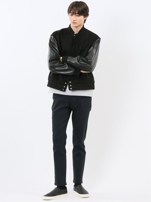 メルトン×合成皮革 スタジャン