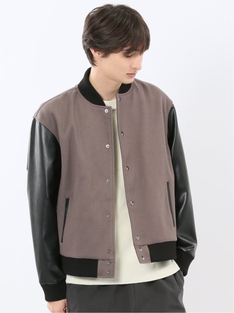 メルトン×合成皮革 スタジャン