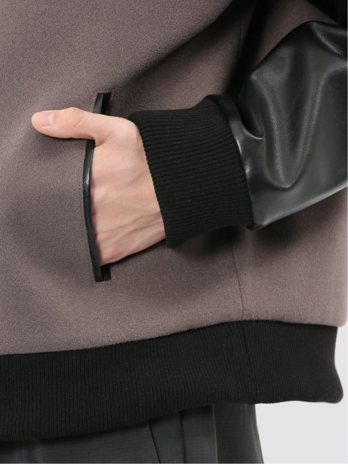 メルトン×合成皮革 スタジャン