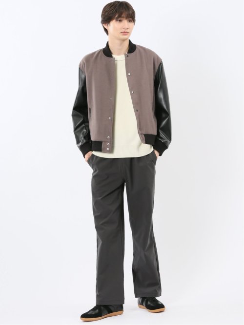 メルトン×合成皮革 スタジャン