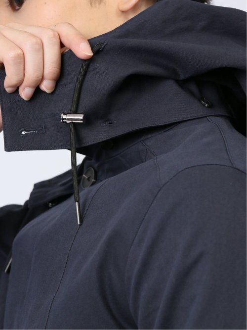 シャンブレーデニム フード脱着ブルゾン