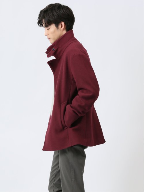 m．f．エディトリアル（m．f．editorial）/【ストレッチ】 ニットメルトン シングルコート ニットメルトン シングルコート(M 15ワイン): アウター/コート | TAKA