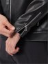ブルゾン アウター シングル ライダース メンズ スタンドカラー ダブルファスナー 合成皮革