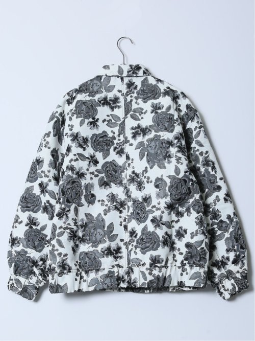 バラ柄ジャガード 衿付きブルゾン