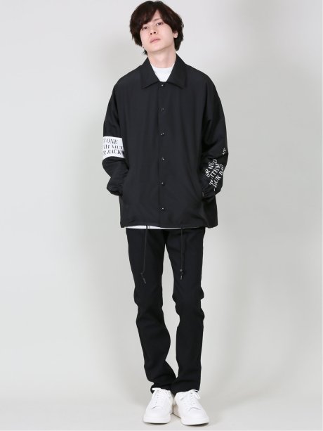 バックプリント ルーズ コーチジャケット