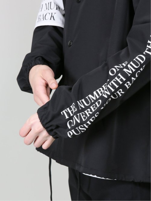 バックプリント ルーズ コーチジャケット