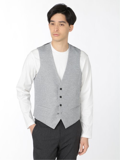 カラミストレッチ リバーシブルジレ(セットアップ可能)