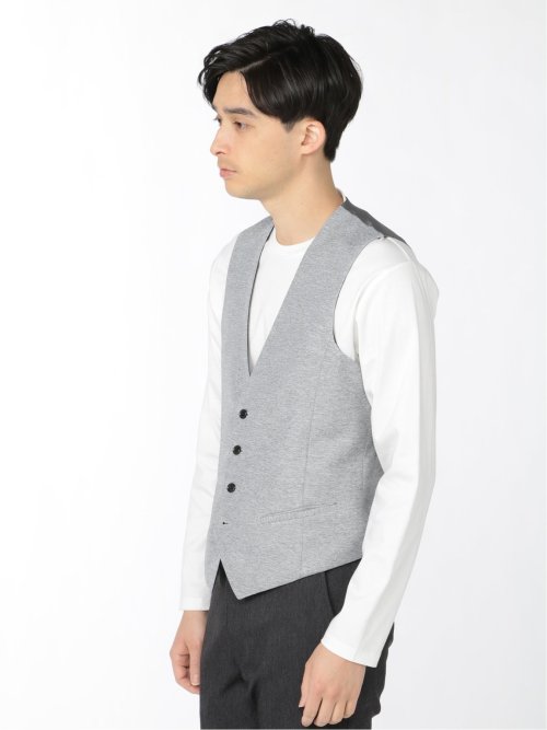 カラミストレッチ リバーシブルジレ(セットアップ可能)