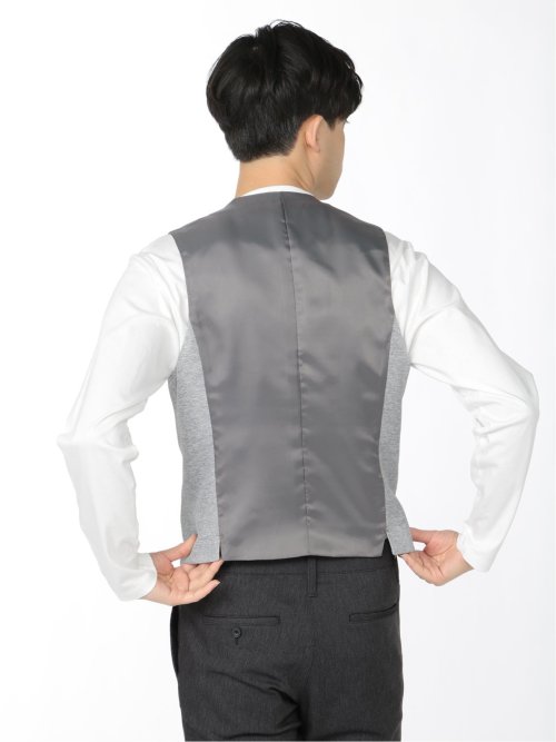 カラミストレッチ リバーシブルジレ(セットアップ可能)