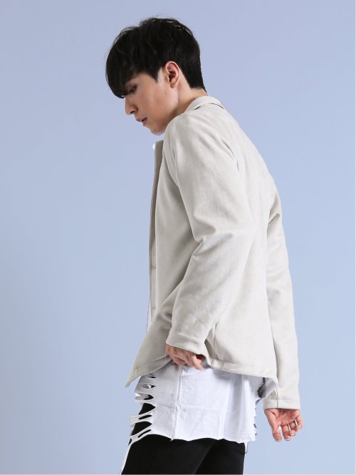 フェイクスエード テーラードジャケット