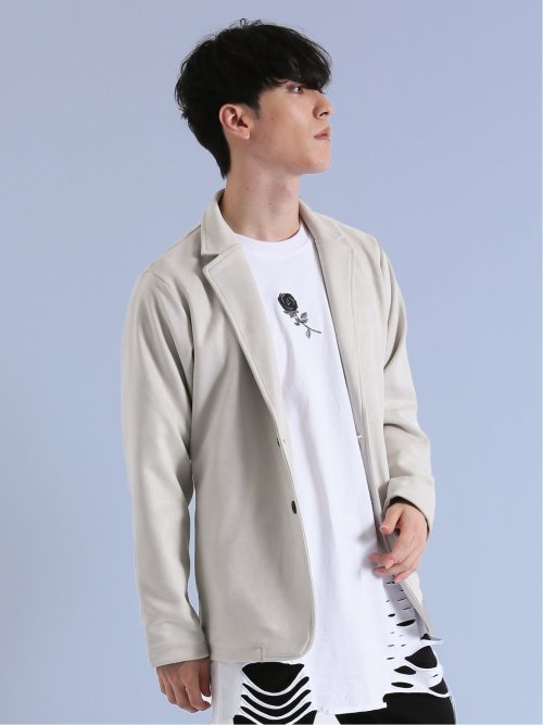 フェイクスエード テーラードジャケット