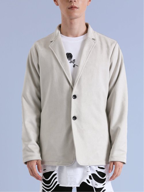 フェイクスエード テーラードジャケット