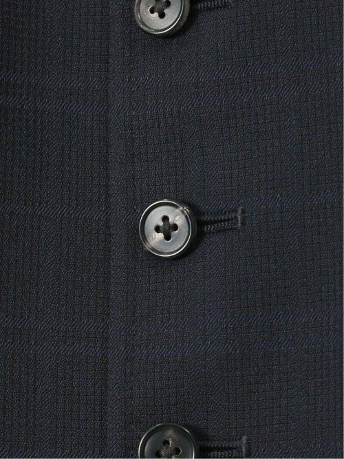 マルゾット ウール混 ジレベスト チェック紺(セットアップ可能)