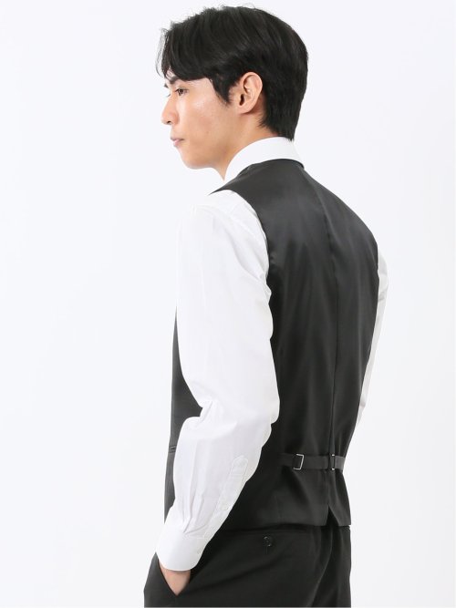 マルゾット ウール混 ジレベスト シャドーチェック黒(セットアップ可能)