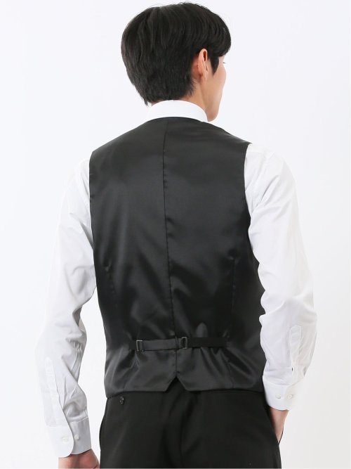 マルゾット ウール混 ジレベスト シャドーチェック黒(セットアップ可能)