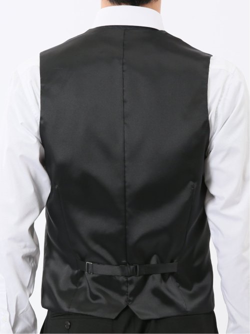 マルゾット ウール混 ジレベスト シャドーチェック黒(セットアップ可能)