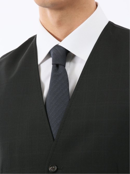 マルゾット ウール混 ジレベスト シャドーチェック黒(セットアップ可能)