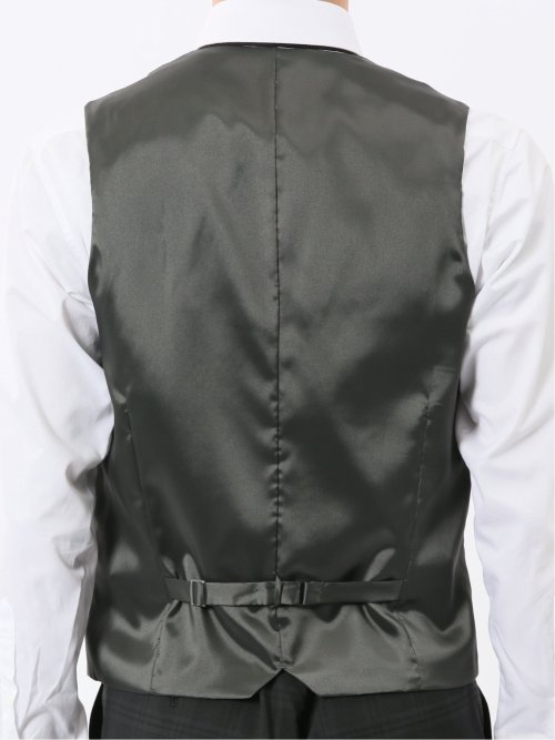 マルゾット ウール混 ジレベスト チェックグレー(セットアップ可能)