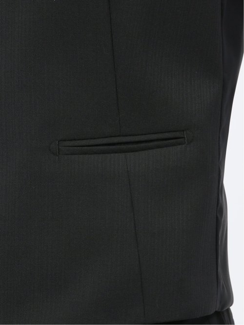 マルゾット ウール混 ジレベスト シャドーストライプ黒(セットアップ可能)