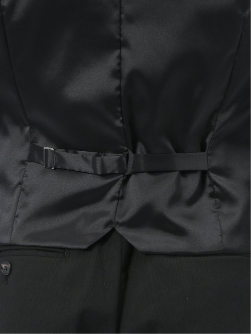 マルゾット ウール混 ジレベスト シャドーストライプ黒(セットアップ可能)