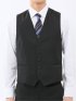 マルゾット ウール混 ジレベスト シャドーストライプ黒(セットアップ可能)