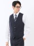 マルゾット ウール混 ジレベスト ピンストライプ紺(セットアップ可能)