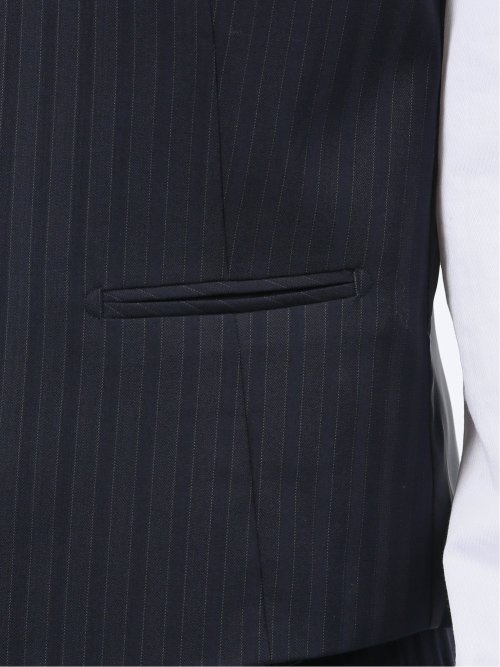 マルゾット ウール混 ジレベスト ピンストライプ紺(セットアップ可能)