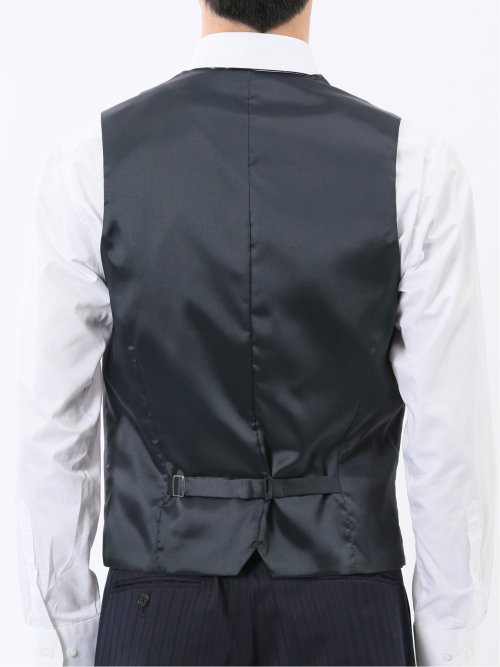 マルゾット ウール混 ジレベスト ピンストライプ紺(セットアップ可能)