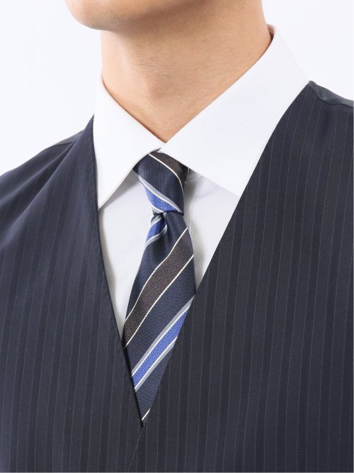 マルゾット ウール混 ジレベスト ピンストライプ紺(セットアップ可能)